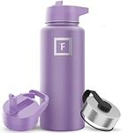 IRON °FLASK Sports Water Bottle - 32 Oz 3 Lids (Straw Lid), Leak Proof - Stainless Steel Gym & Sport Bottles for Men, Women & Kids - Double Walled, Insulated Thermos, Metal Canteen