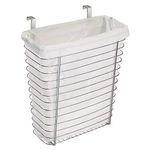 InterDesign Axis Over the Cabinet Wastebasket Trash Can or Storage Basket for Kitchen - Chrome