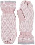 HEAT HOLDERS - Ladies Thick Fleece Lined Insulated Warm Knitted Winter Thermal Mittens (One Size, Coral)