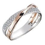 Psiroy 925 Sterling Silver Plated Infinity Knot Wedding Band Cubic Zirconia Criss Cross Ring for Women, Sterling Silver, Cubic Zirconia