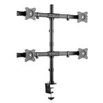 RICOO Quad Monitor Stand Tilt TS8411 Swivel 13-26 Inch VESA 75x75 100x100 Multi Arm Mounting System LED LCD Screen Desk Mount Black