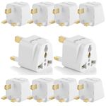 Hi-PLASST India to UK Plug Adapter Type G Converter (Pack of 10) for London, UAE, Singapore Universal Travel Adapter, UK Adapter for Indian Pins for Phone Chargers, Laptop, Camera (UK 3Pin Plug-10pcs)