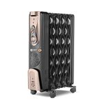 Orient Electric 9 Fin Oil Filled Radiator | 2400W | Advanced S- Shaped Fins | Overheat Protection| 3 Heat Setting | Portable | 2-year warranty by Orient | Black-Gold
