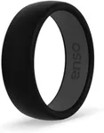 Enso Rings Dual Tone 2.0 Silicone Wedding Ring – Two Tone Hypoallergenic Wedding Band – Comfortable Band for Active Lifestyle – Obsidian/Slate, Size 14