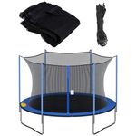 Cliselda Trampoline Replacement Safety Enclosure Net for 14ft 6 Pole Round Frame Trampolines ,Breathable and Weather-Resistant, with Adjustable Straps(Net Only,Poles not Included)