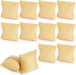 Juvale 12 Pack Linen Bracelet Cushion, Pillow Holder for Accessories, Watches and Bangles, Jewelry Display for Selling, Ideal for Small Business, Retail, Boutique, Trade Shows (Beige, 3x3x2 in)