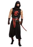 Dreamgirl mens Men's Ninja, Black/Red, Medium