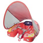 Mambobaby Baby Pool Float with Canopy, Kalolary Non-Inflatable Baby Swim Float Infant Swim Trainer Ring Toddler Pool Float with Adjustable Strap & Tile for 3-24 Months Age Boys Girls (Red Car)