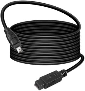 HATMINI Câble Firewire 400 de 1,8 m, IEEE 1394 Firewire 9 broches mâle vers 4 broches mâle, câble adaptateur Firewire DV pour imprimante, PC, scanner, caméscope (9PIN à 4PIN)