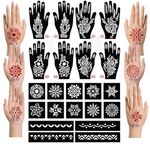 Apcute instant henna stickers Set of 22 pieces, mehandi stencils stickers tattoo for Women, Girls and Kids, Easy to Use in 4 Steps, 22p-S-478