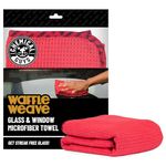 Chemical Guys Waffle Weave Glass and Window Microfiber Towel, Great for Cars, Trucks, SUVs, RVs & More, Red (24" x 16")