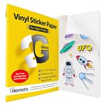 Premium Printable Vinyl Sticker Paper for Inkjet Printer - Make Waterproof Stickers - Tear and Scratch Resistant 8.5"x11" Glossy Sticker Paper Sheets