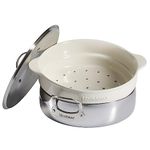 Bloomhouse - Oprah's Favorite Things - 6-QT Triply Stainless Steel Everyday Pan w/Non-Stick Non-Toxic Ceramic Interior and Ceramic Steamer Insert