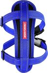 EzyDog Premium Chest Plate Custom Fit Reflective No-Pull Padded Comfort Dog Harness - Perfect for Training, Walking, and Control - Includes Car Restraint Attachment (Medium, Blue)