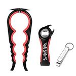 Kichwit Jar Opener for Weak Hands, Bottle Opener, Easy to Use (Red & Black)