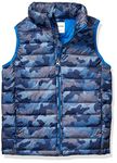 Amazon Essentials Toddler Boys Light-Weight Water-Resistant Packable Puffer Vests, Blue Camo, 2T