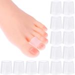 cobee Silicone Small Toe Sleeves, 14 Pieces Toe Caps Little Toe Protectors Feet Toe Guards Pinky Toe Covers Prevent Pain for Corns Toenails Blisters Ingrown