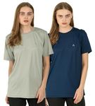 SHAUN Women Dryfit T-Shirt (904WT2_A-XC48_5XL_Multicolor_Pack of 2)