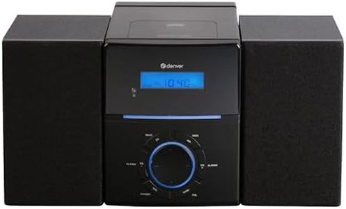Denver Micro Chaine HiFi stéréo compacte - Radio FM - Lecteur CD - AUX - Fonction Horloge et Réveil - MCA240 - Noir