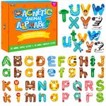 52 Magnetic Alphabet, 26 Uppercase & 26 Lowercase Letters, Adorable Animal Shape Alphabet ABC Magnets for Fridge Educational Spelling Learning Games Toys Set for Kids, Toddlers 3 4 5 Years Old