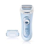 Braun Silk-épil 5 Lady Shaver, 3-in-1 Electric Shaver, Trimmer and Exfoliation System, Wet & Dry, 5-160, Blue