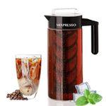 Mixpresso Cold Brew Maker For Iced Coffee and Iced Tea, 44 oz Cold Coffee Maker Glass Pitcher, Tea Infuser For Loose Leaf Tea, Large Iced Coffee Maker (Black)