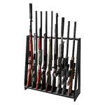 ikkle Gun Rack Freestanding Gun Storage, Adjustable Gun Display Stand with Non-slip Padding Hold up to 9 Long Guns, Heavy Duty Bamboo Gun Holder for your Home or Garage - Easy Assembly.