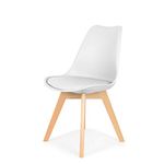 IHANA Dining Chair with Cushioned Pad Seat & Solid Beech Wood Legs for Mid Century Modern Dining Room Living Room Bedroom Kitchen & Lounge