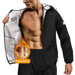 Gotoly Sauna Suit for Men Hot Sweat Waist Trainer Jacket Fitness Sauna Pants Gym Workout Muscle Training Sweat Suits