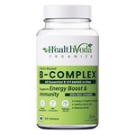 HEALTH VEDA ORGANICS PRIVATE LIMITED Plant Based Vitamin B-Complex - All essential B Vitamins in One | Hair Growth, Boosts Energy & Immunity - 120 Veg Tablets