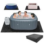 80'' x 80" Hot Tub Mat for Inflatable Tub Floor Pad Thickened Hot Tub Pad 80 inch Indoor Mat Absorbent Spa Pool Ground Base Flooring Protector Mat for Protect Hot Tub Pool from Wear