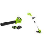 Greenworks 40V 125 Mph - 450 Cfm Cordless Jet Blower + 12-Inch Cordless String Trimmer Bundle