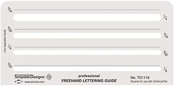 ALVIN TD1119, Lettering Aid Template with 4 Size Options