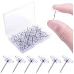 Generic 150 Count Clear Thumb Tacks for Wall Hangings Plastic Clear Push Pins for Cork Board Flat Head Thumb Tacks for Bulletin Board Posters Photos Postcards Maps Office Home Decorative, HZMYX014