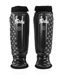 Fairtex SP6 Muay Thai Shin Guards for Men, Women, Kids | Shin Guards Made with Neoprene Material & are Premium, Lightweight & Durable | Reinforced Paddings on The Shins (Black/Small)