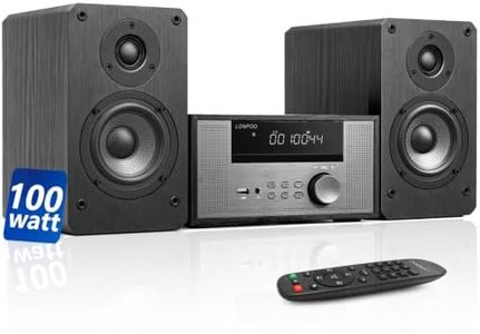 Home CD Stereo Shelf System,100W Hi-Fi Bookshelf Speskers System