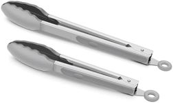 2 Pack Grey Kitchen Tongs, Premium 