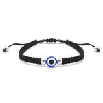 CHEERYMAGIC Evil Eye String Bracelets, Adjustable Handmade Black String Evil Eye Bracelet Black String Bracelet Protection Bracelets Lucky Friendship Friendship for Women&men A6-LYJSL (Black)