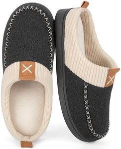 LongBay Womens Slippers Slip on Memory Foam Soft House Shoes with Brushed Jersey Upper Anti-Slip Sole for Indoor Outdoor Black, US11-12