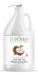 PUROLEO Fractionated Coconut Oil 128 Fl Oz/3784 ML (Packed In Canada) 100% Natural and odorless Moisturizer & Carrier Oil | Hair Skin Body, Aromatherapy, Massage, Makeup Remover | huile de coco, huile massage