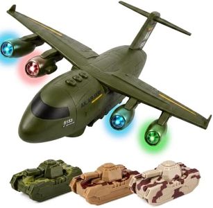 Military Transport Aircraft | Kids Airplane Toy with Light and Sound Effects | Cargo Plane Toy in Army Green | Army Toys for Boys | Military Toys for Toddlers | Holiday & Birthday Gift for Kids