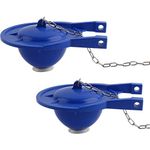 iFealClear 2 PCS 3 Inch Toilet Flapper with Stainless Steel Chain, Rubber Toilet Repairs Flapper-High Performance Toilet Flapper Compatible with TOTO Toilets - Water Saving Easy to Install, Blue