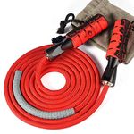 Denvosi Professional Jump Rope Workout, Overstriking Weighted Ball Bearing Weighted Cotton Rope Adjustable Length for Cardio, Endurance Training, Fitness Workouts, Jumping Exercise(Red)