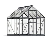 Palram aluminium greenhouse, garden house hybrid, 6 x 8, 250 x 185 x 209 cm (L x W x H); hothouse and tomato house for rearing