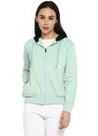 Alan Jones Clothing Women's Solid Cotton Hooded Regular Sweatshirt (Pista_2Xl)