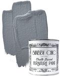 Shabby Chic Chalked Furniture Paint | Luxurious Chalk Paint Finish | For Furniture, Home Decor, DIY Projects, Wood Paint | Interior and Cabinet Paint Matte Finish | Pebble Grey, 250ml