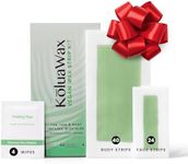 KoluaWax Vegan Wax Strips for Hair Removal - Easy to Use, Non-Irritating, Mess-Free Waxing Kit - 40 Body Strips, 24 Face Strips, 4 Post-Wax Soothing Wipes - Eyebrow, Body, Facial, Leg Strip for Women