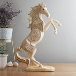 CraftVatika Standing Horse Showpiece Statue for Home Decor Office Living Room Decoration Gift Item (12x3x12 Inches) (Type-2), Resin