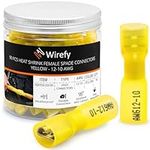 90 PCS Wirefy Female Spade Connectors - Heat Shrink Spade Connector Kit - Quick Disconnect Wire Connectors - Electrical Spade Terminals - Yellow 12-10 Gauge