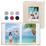 Vienrose Small Photo Albums 6x4 Photos, 2 Pack Linen Cover Mini Photo Book, 26-Page Holds 52 Pictures, Artwork or Postcards Storage